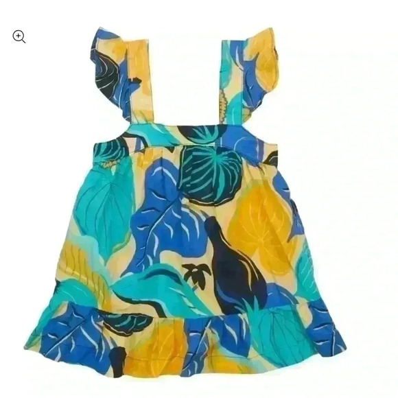 NWT PATAGONIA PATALOHA BABY Hawaiian print dress Sz 6 months in blue yellow - Picture 1 of 6